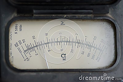 Old analog indicator arrow Stock Photo