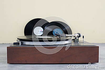 Old analog turntable Stock Photo