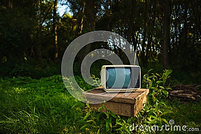 Old analog TV Stock Photo