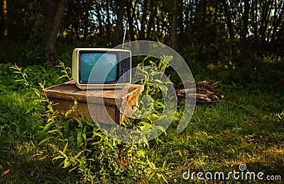 Old analog TV Stock Photo