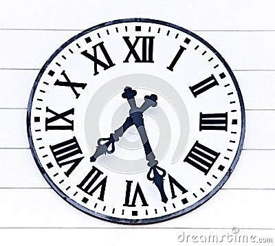 Old analogue church clock time Stock Photo