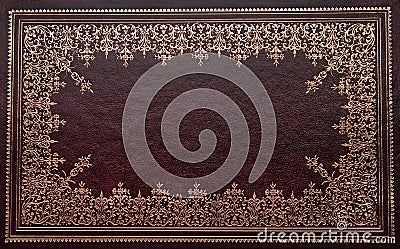 Old ancient book cover with ornaments Stock Photo