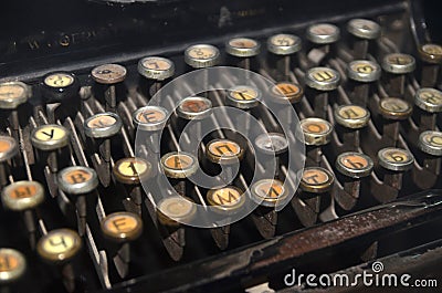 Old ancient typewriter letters Stock Photo