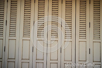 Old ancient wooden swing door background. Vintage of old wooden Stock Photo