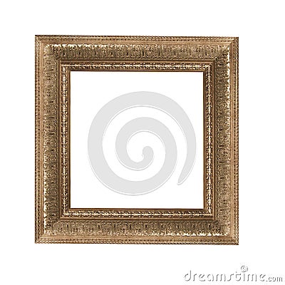 Old antique brown frame over white Stock Photo