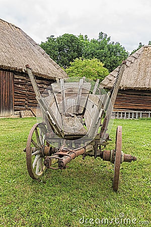 Old antique grunge history rustic wagon Stock Photo