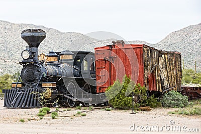 Old antique steam locomotive Stock Photo