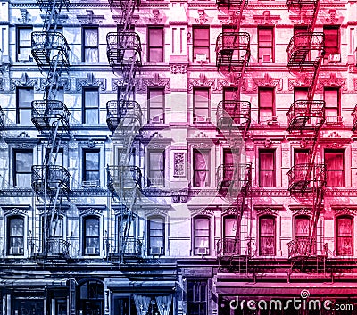 Old apartment building in the Lower East Side of Manhattan, New York City Stock Photo