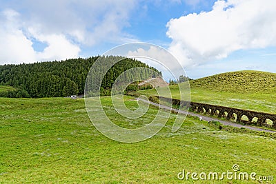 An old aqueduct in Sao Miguel island Stock Photo