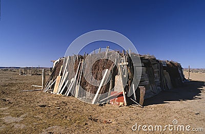 Old barn outside the Hopi village of Old Araibi Editorial Stock Photo