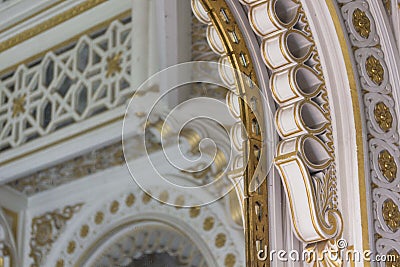 Old arch detail inside the Sammezzano Castle in Italy Editorial Stock Photo