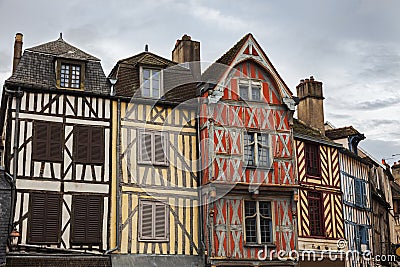 Old architecture of Auxerre Stock Photo