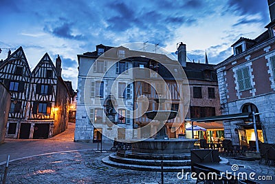 Old architecture of Auxerre Stock Photo