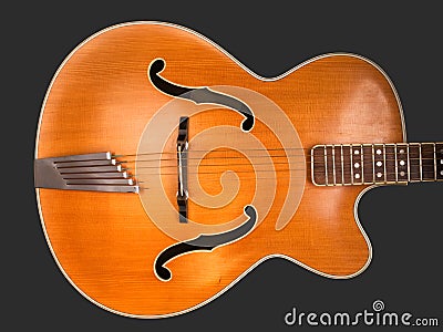 Old archtop jazz guitar body Stock Photo