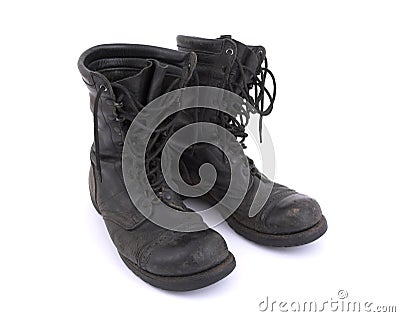 Old army boots - Corcoran Stock Photo