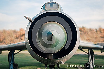 Old army military combat fighter plane close up Stock Photo