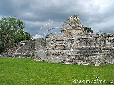 Old astronomic maya temple Stock Photo