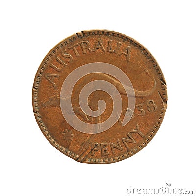 Old Australian penny Stock Photo