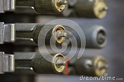 Old automatic telephone exchange Stock Photo