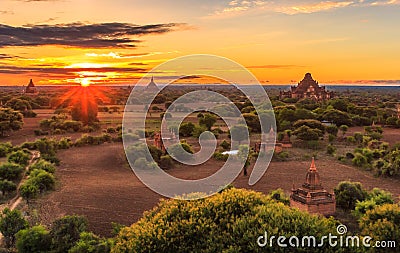 Old Bagan in Bagan-Nyaung U, Myanmar Stock Photo