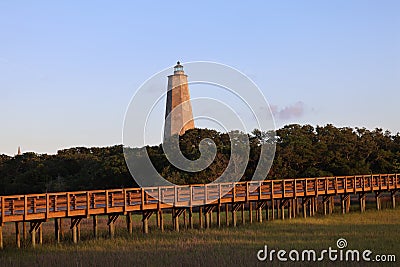 Old Baldy Lighthouse in Bald Head Island, North Carolina Stock Photo