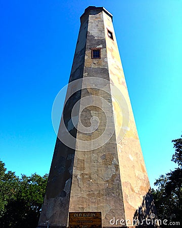 Old Baldy Lighthouse in North Carolina Stock Photo