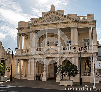 Old bank building, Charters Towers, Queensland. Editorial Stock Photo