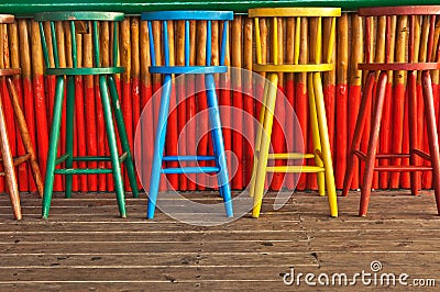 Old Bar Stools Stock Photo