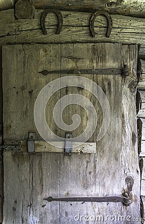 Old barn door Stock Photo