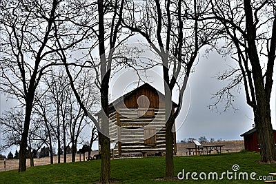 Dorothy Carnes County Park 1850 Log Cabin Stock Photo