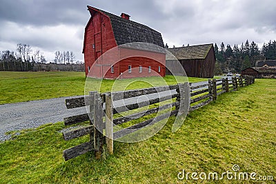 Red Barn Stock Photo