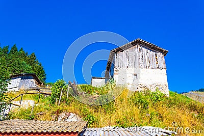 Old barn Trigrad Western Rhodope Mountains Bulgaria Stock Photo