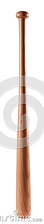 Old baseball bat on white background Stock Photo