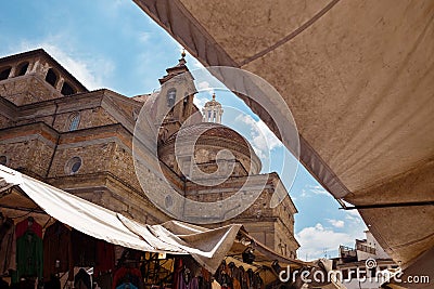 Old Basilica di San Lorenzo in city centre of Florence in Italy Stock Photo