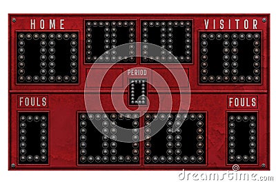 Old Basketball Scoreboard Stock Photo