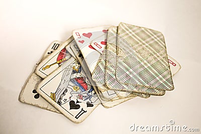 An old battered deck of cards Stock Photo