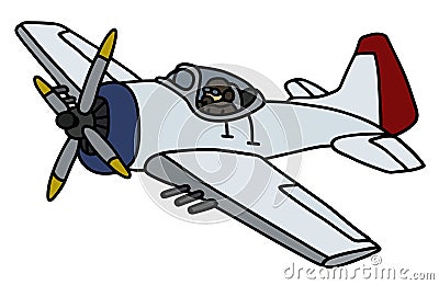 Old battle aircraft Vector Illustration