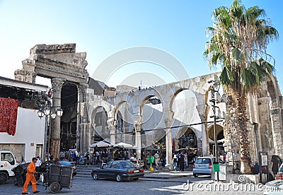 Old bazaar in damascus before the war Editorial Stock Photo