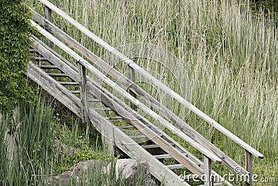 Old Beach Stairs. Stock Photo