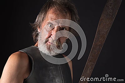 Old bearded warrior Stock Photo