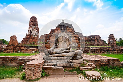 Old Beautiful Thai Temple, Ayutthaya Editorial Stock Photo