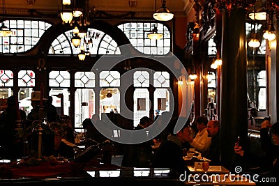 Old and beautiful vintage coffee shop in Porto Editorial Stock Photo