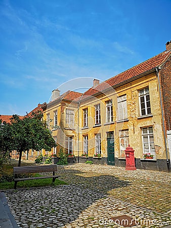 Old beguine houses in the Unesco protected beguinage in Lier, Belgium Editorial Stock Photo