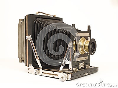 Old bellows camera Stock Photo