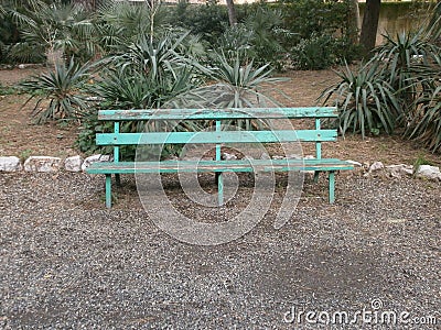 Old bench at Villa Maria 2 Stock Photo