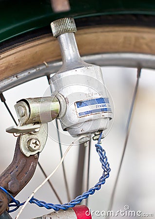 Old Bicycles Dynamo. Stock Photo