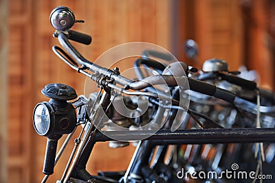 Old black hand bicycle Stock Photo