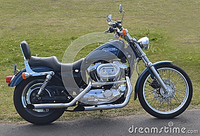 Old black Harley Davidson motor cycle Editorial Stock Photo