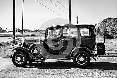 Old Black and white Model T Editorial Stock Photo