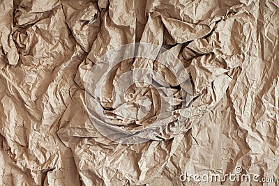 Old blank crumpled paper in yellow tone Stock Photo